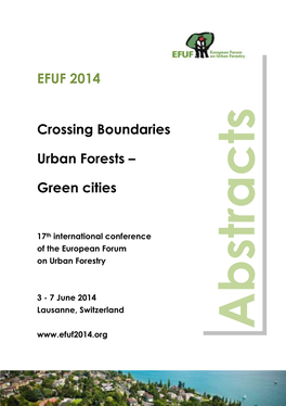 EFUF 2014 Crossing Boundaries Urban Forests