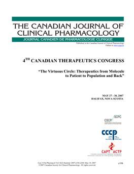 4 Canadian Therapeutics Congress