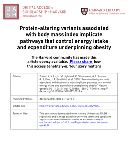 Protein-Altering Variants Associated with Body Mass Index Implicate Pathways That Control Energy Intake and Expenditure Underpinning Obesity