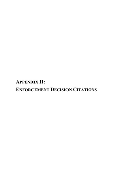 Enforcement Decision Citations
