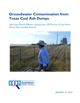 Groundwater Contamination from Texas Coal Ash Dumps