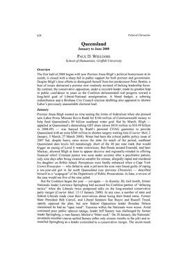 Queensland January to June 2008