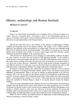 History, Archaeology and Roman Scotland | 61