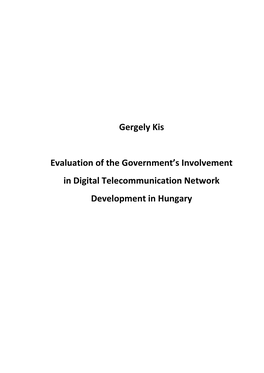 Gergely Kis Evaluation of the Government's Involvement in Digital