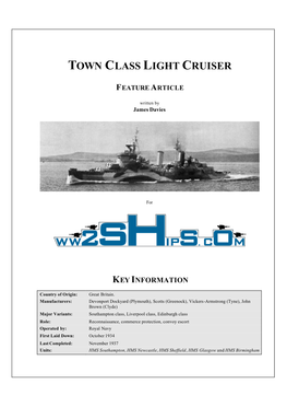 Town Class Light Cruiser