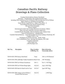 Canadian Pacific Railway Drawings & Plans Collection
