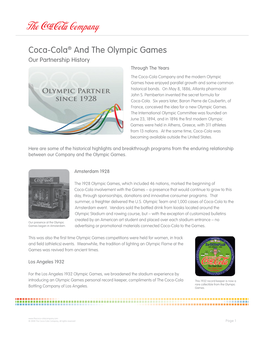 Coca-Cola® and the Olympic Games