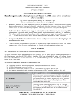 If You Have Purchased a Cellular Phone Since February 11, 2011, a Class Action Lawsuit May Affect Your Rights