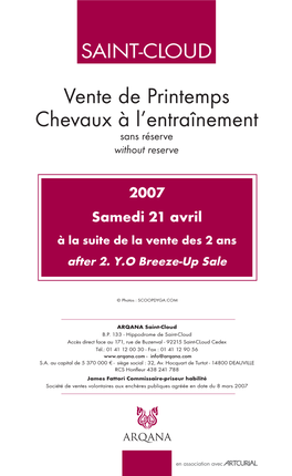 Vente De Printemps Chevaux À L'entraînement