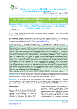 International Journal of Genetic Medicine and Gene Therapy