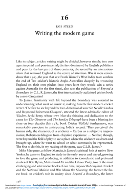Rob Steen 'Writing the Modern Game'