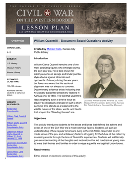 William Quantrill – Document-Based Questions Activity