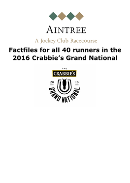 Factfiles for All 40 Runners in the 2016 Crabbie's Grand National