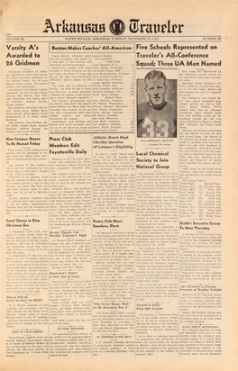 I\Rkuunus • Mruurlrr VOLUME 32 FAYETTEVILLE, ARKANSAS, TUESDAY, NOVEMBER 30, 1937 NUMBE.R 29