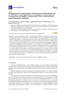 Polyphenol Composition of Extracts of the Fruits of Laserpitium Krapffii