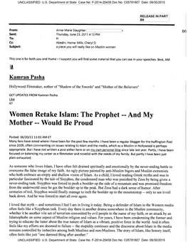 Women Retake Islam: the Prophet -- and My Mother -- Would Be Proud