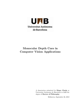 Monocular Depth Cues in Computer Vision Applications
