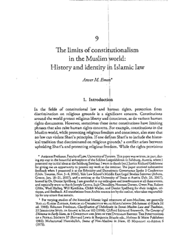 The Limits of Constitutionalism in the Muslim ~Orld: History and Identity Ip