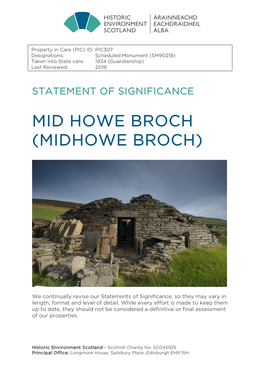 Midhowe Broch Statement of Significance