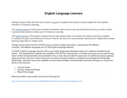 English Language Learners