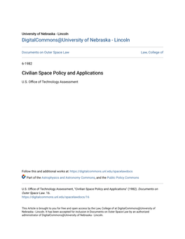 Civilian Space Policy and Applications