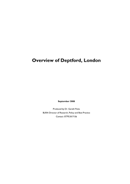 Overview of Deptford, London