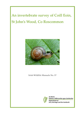 An Invertebrate Survey of Coill Eoin, St John's Wood, Co Roscommon