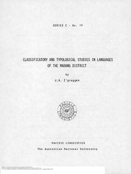 Classificatory and Typological Studies in Languages of the Madang District