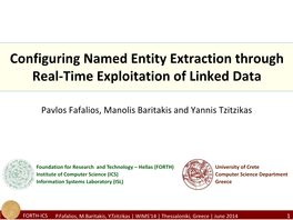 Configuring Named Entity Extraction Through Real-Time Exploitation of Linked Data