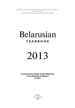 Belarusian Y E a R B O O K 2013