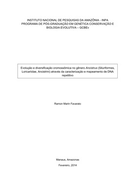 INPA PROGRAMA DE PÓS-GRADUAÇÃO EM GENÉTICA CONSERVAÇÃO E BIOLOGIA EVOLUTIVA – Gcbev