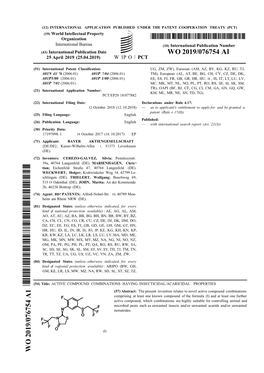 WO 2019/076754 Al 25 April 2019 (25.04.2019) W 1P O PCT