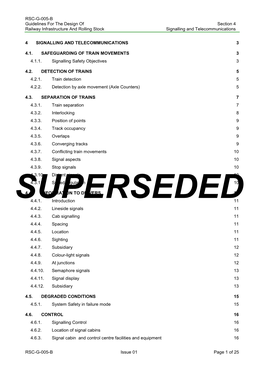 RSC-G-005-B Guidelines for the Design of Section 4 Railway Infrastructure and Rolling Stock Signalling and Telecommunications