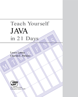 Teach Yourself JAVA in 21 Days S S Laura Lemay F Charles L