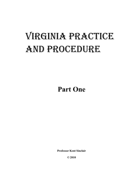 Virginia Practice and Procedure