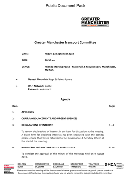 (Public Pack)Agenda Document for Greater Manchester Transport