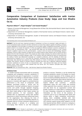 Case Study: Saipa & Iran Kh