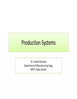 Production Systems