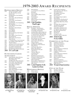 1979-2003 Award Recipients