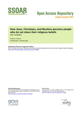 How Jews, Christians, and Muslims Perceive People Who