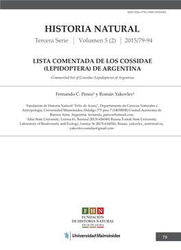HISTORIA NATURAL Tercera Serie Volumen 5 (2) 2015/79-94