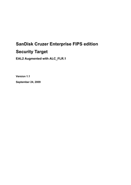 Sandisk Cruzer Enterprise FIPS Edition Security Target