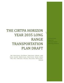 The CIRTPA Horizon Year 2035 Long Range Transportation Plan DRAFT