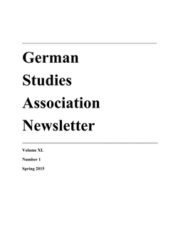 German Studies Association Newsletter