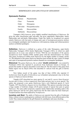 Diplozoon Parasitology