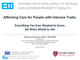 Affirming Care for People with Intersex Traits