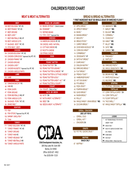 Oct 17 Nutrition Food List 1(Ks)