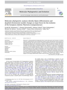 Molecular Phylogenetics and Evolution Xxx (2013) Xxx–Xxx