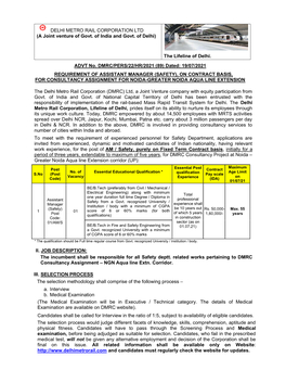 DELHI METRO RAIL CORPORATION LTD (A Joint Venture of Govt. of India and Govt