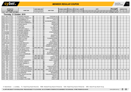 Midweek Regular Coupon 29/10/2019 09:05 1 / 4